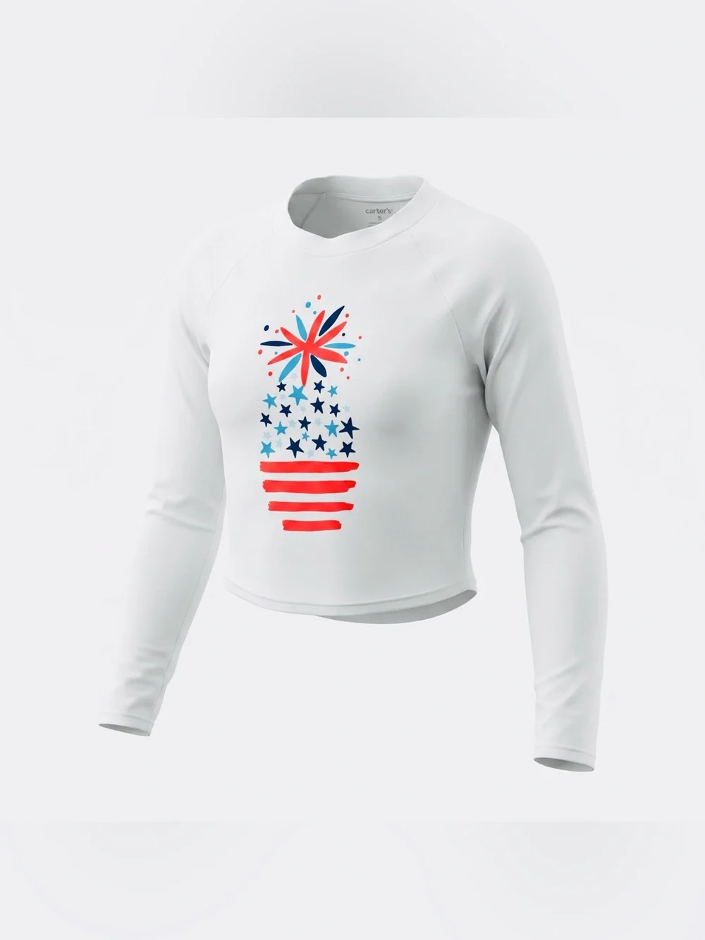 Cat & Jack Girl’s White Long Sleeved Swim Top - Youth Size 7/8, New (Never Worn)